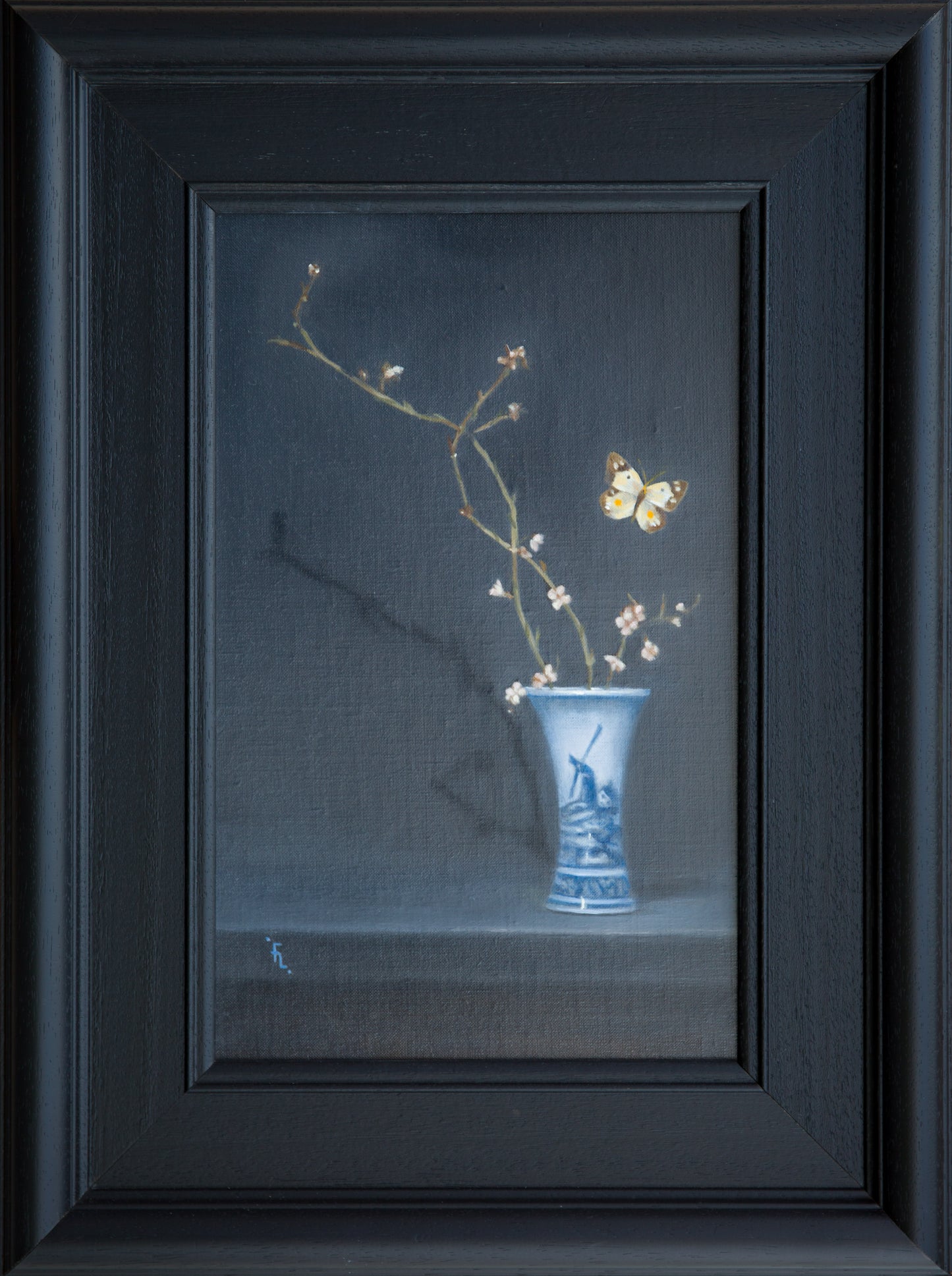 'Delft Vase, Butterfly and Blossom' - Available Exclusively at Fotheringham Gallery