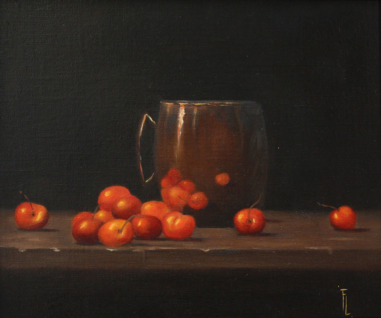 'Rainier Cherries and Vintage Pot' -  Available Exclusively at Fotheringham Gallery